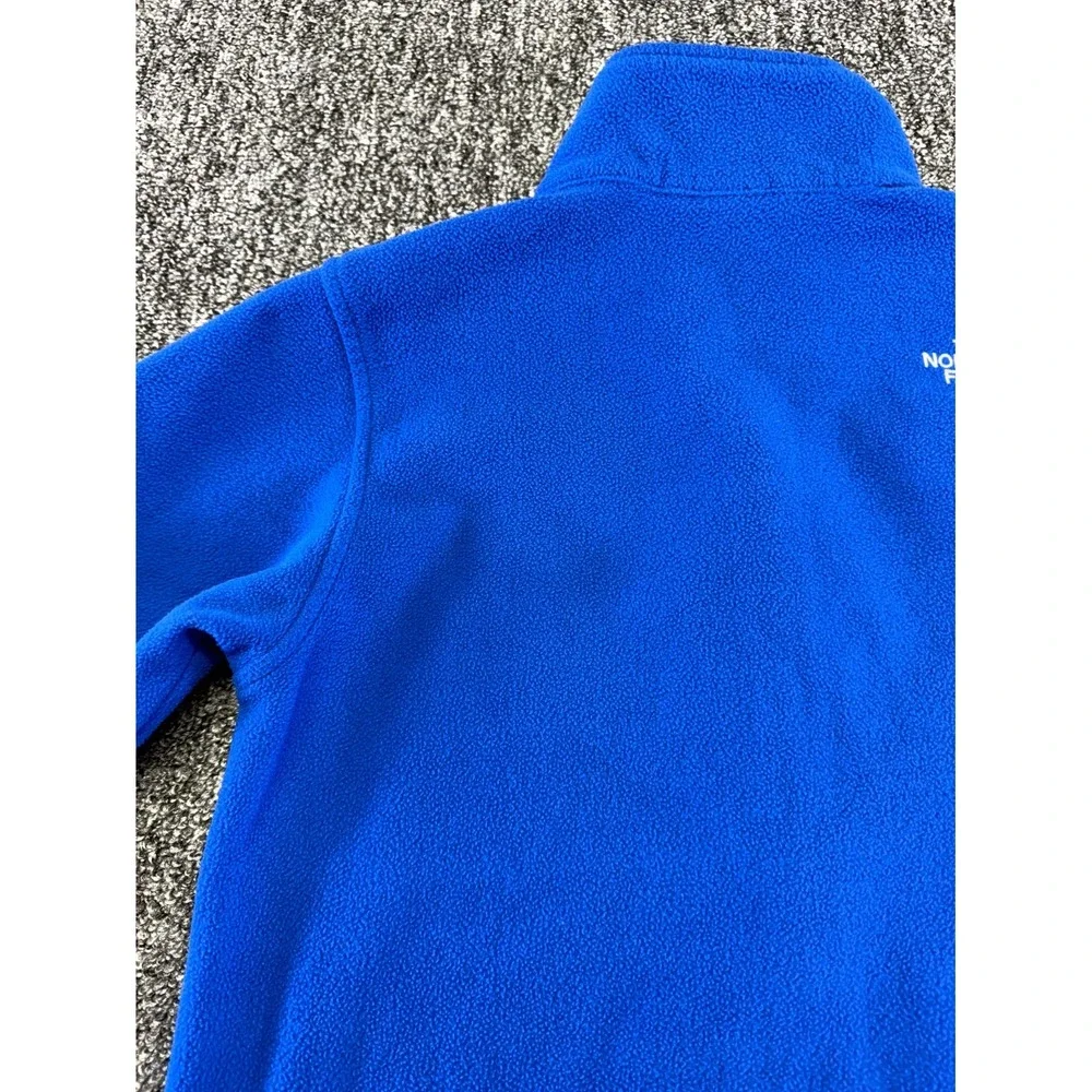 The North Face Fleece Jacket Boys Medium Blue Full Zip Logo Polyester Outdoor